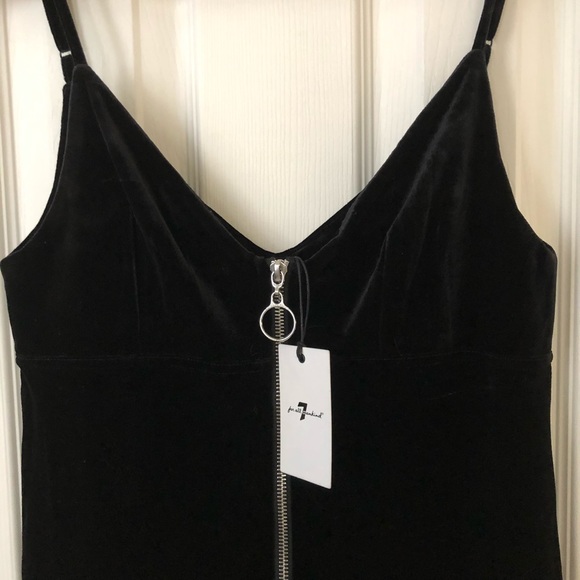 [S] 7 For All Mankind Velvet Zipper Sheath Dress - Picture 5 of 7